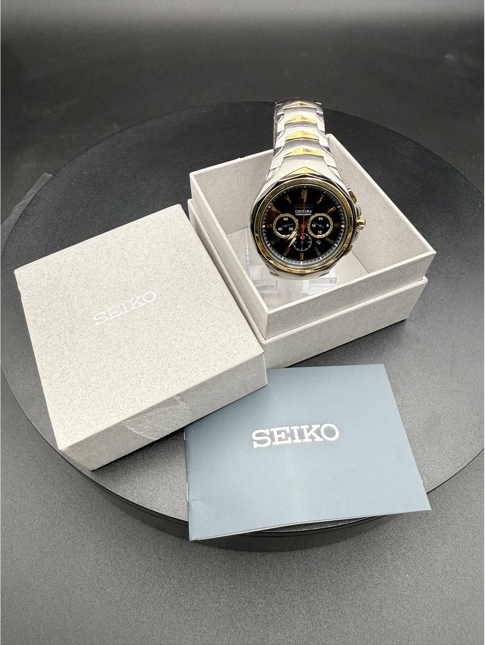 Seiko Coutura Chronograph Two‑Tone Stainless Watch 7T12‑0DF0 — Sapphire Crystal